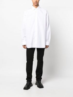 Bavlněná košile se síťovinou Raf Simons bílá