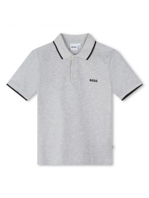 Polo con stampa Boss Kidswear grigio