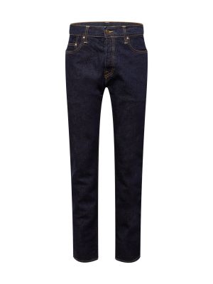 Jednofarebné bavlnené džínsy na zips Carhartt Wip - tmavo modrá