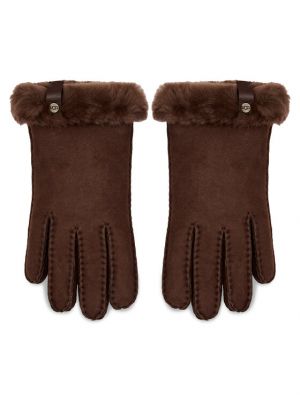 Шкіряні рукавички Ugg коричневі