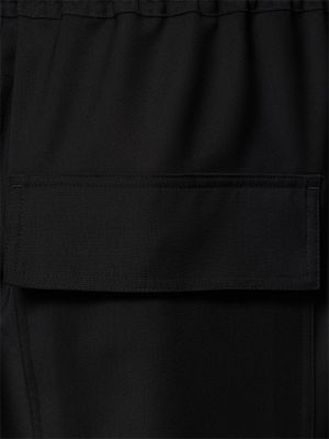 Μάλλινο παντελόνι Rick Owens μαύρο