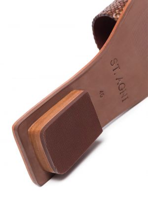 Pletené kožené sandály St. Agni hnědé