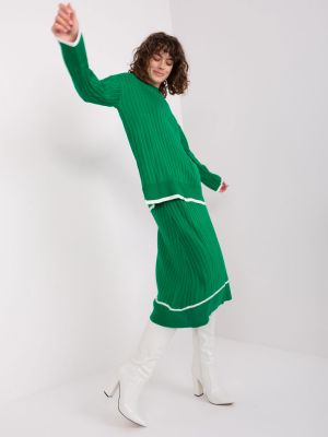 Dzianinowy garnitur Fashionhunters zielony