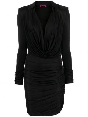 Коктейлна рокля с v-образно деколте Gauge81 черно