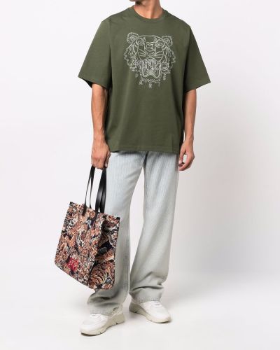 Camiseta con bordado Kenzo verde