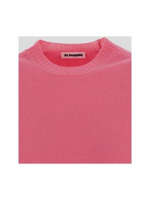Jersey de lana de tela jersey de cuello redondo Jil Sander rosa