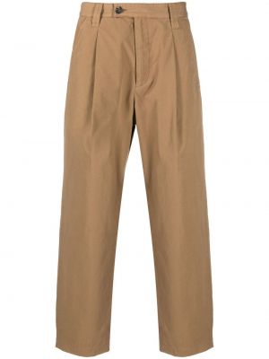 Pantaloni din bumbac plisate A.p.c. maro