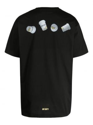 T-krekls ar apdruku Off Duty melns