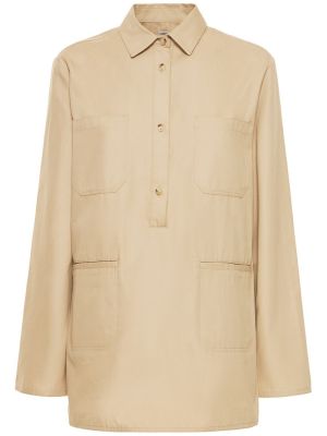 Chemise en coton avec poches Toteme beige