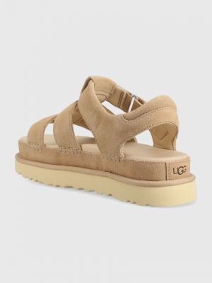 Sandale din piele cu platformă Ugg bej