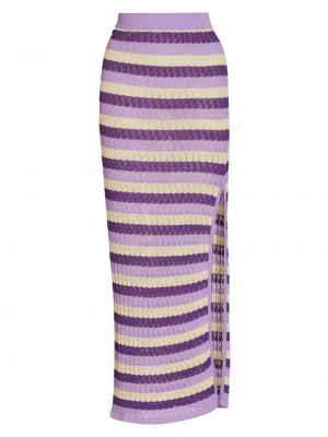 Трикотажная длинная юбка в полоску Dodo Bar Or фиолетовая