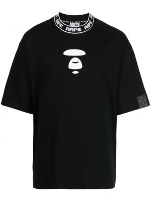 T-shirt i bomull med mönster Aape By *a Bathing Ape® svart