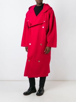Oversized kabát s kapucí Jc De Castelbajac Pre-owned červený