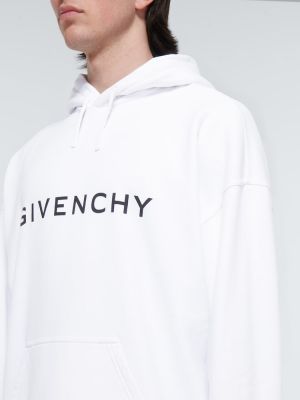 Hanorac cu glugă din bumbac din jerseu Givenchy alb