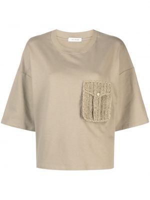 Bavlnené tričko s vreckami The Mannei sivá