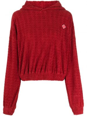 Prugasta hoodie s kapuljačom s printom The Upside crvena