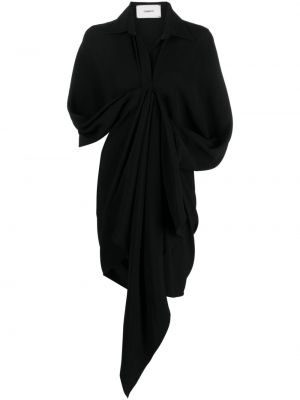 Ασύμμετρη φόρεμα σε στυλ πουκάμισο Coperni μαύρο