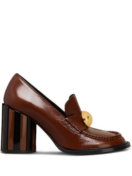 Asymmetrisk læder loafers Ami Paris brun