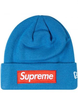 Dzianinowa czapka Supreme niebieska
