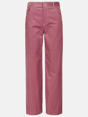 Pantaloni de catifea cord din bumbac Loro Piana roz
