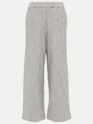 Relaxed памучни панталон с висока талия Loewe сиво