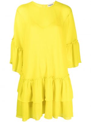Šifonové šaty s volány z polyesteru Essentiel Antwerp - žlutá