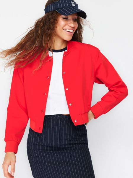 Bomber striukė slim fit Trendyol raudona