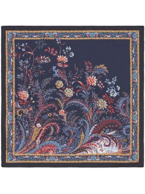 Fular de mătase cu imagine cu model paisley Etro albastru