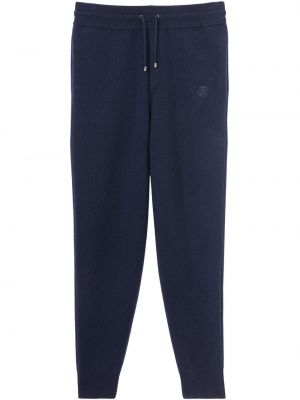 Pantalones de chándal con bordado Burberry azul
