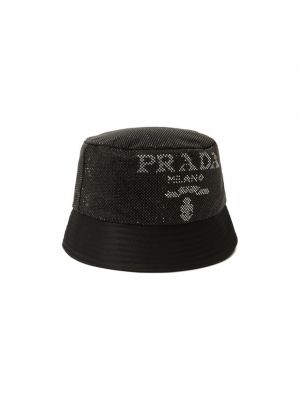 Шляпа со стразами Prada черная