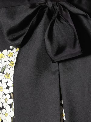Svilena dolga obleka s cvetličnim vzorcem Gucci