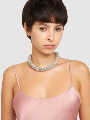 Ogrlica z perlami s kristali Rosantica srebrna