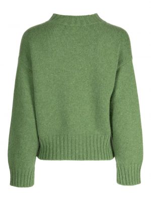 Sweter z kaszmiru z dekoltem w serek Pringle Of Scotland zielony