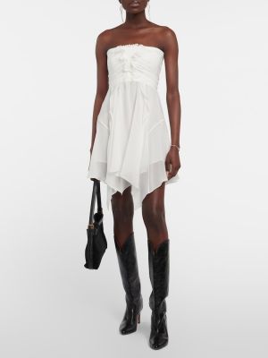 Šifonové hedvábné šaty Isabel Marant bílé