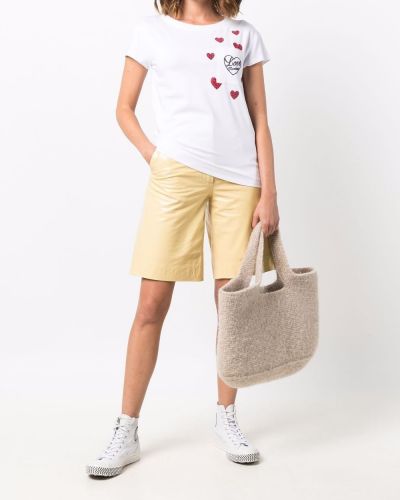 Camiseta con corazón Love Moschino blanco