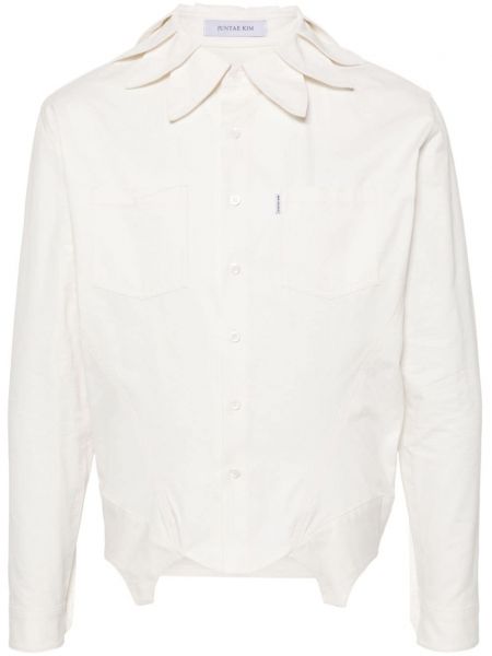 Памучна риза Juntae Kim бяло
