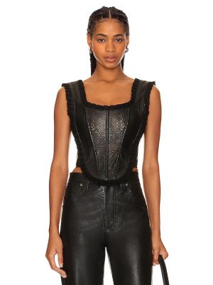 Top di pelle Understated Leather nero