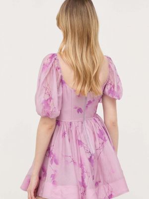 Mini šaty Bardot fialové
