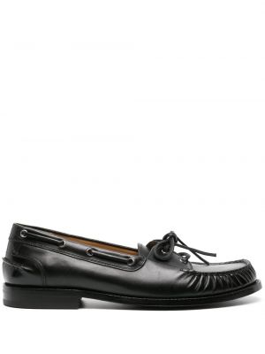 Pantofi loafer cu șireturi din piele din dantelă Bally negru