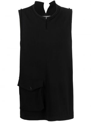 Памучен елек без ръкави Yohji Yamamoto черно