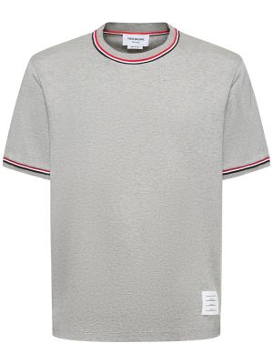 Camiseta de algodón Thom Browne gris