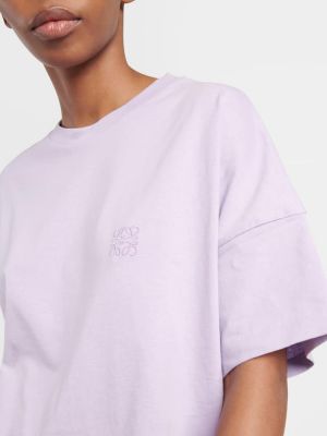 Kokvilnas t-krekls džersija Loewe violets