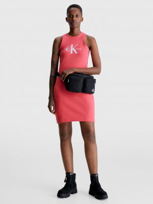 Traper haljina slim fit Calvin Klein Jeans ružičasta