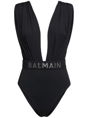 Křišťálové jednodílné plavky jersey Balmain černé