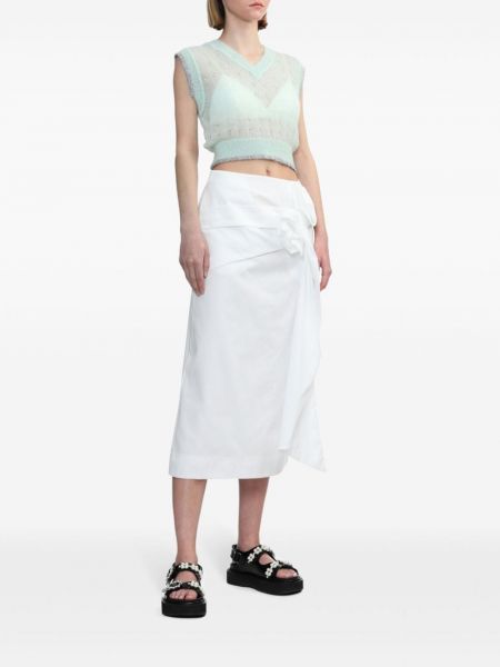 Spódnica midi bawełniana Simone Rocha biała