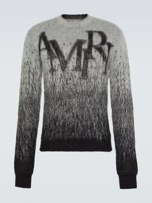 Moherowy sweter z alpaki Amiri szary