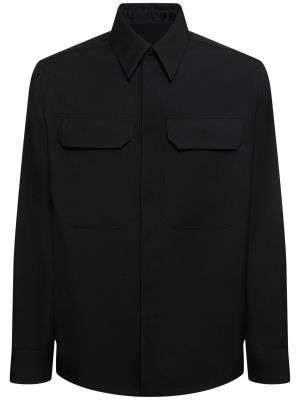 Вълнена риза Jil Sander черно