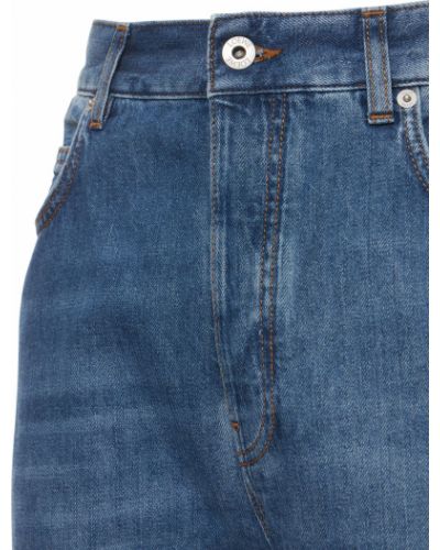 Proste jeansy bawełniane Loewe niebieskie