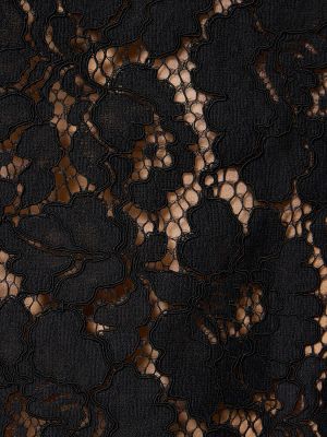 Čipkované kvetinové bavlnené mini šaty Michael Kors Collection čierna