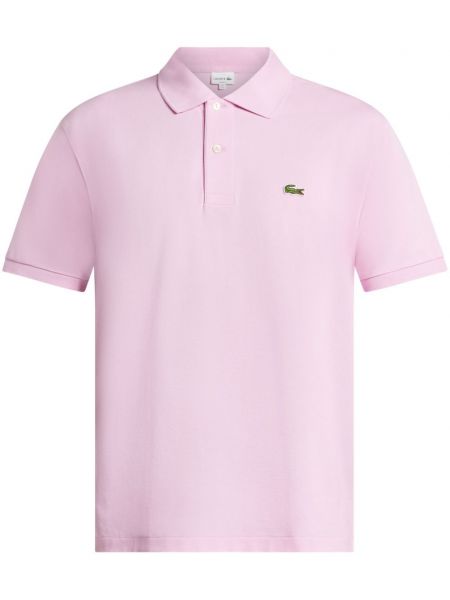 Kokvilnas polo krekls ar izšuvumiem Lacoste rozā